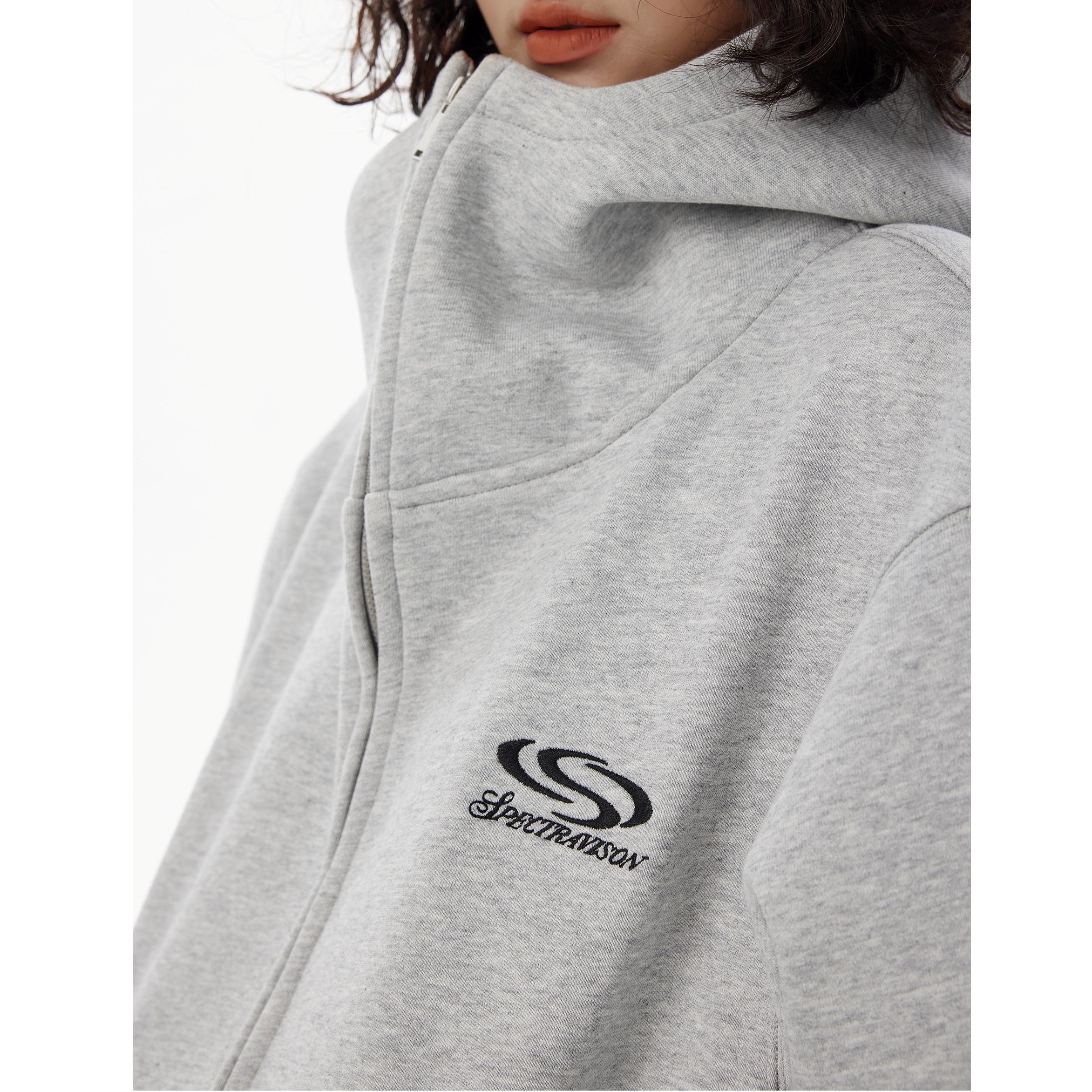 Heavyweight High Neck Zip Hooded Sweat HG7196