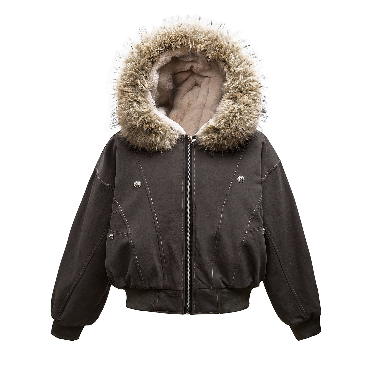 Fur Collar Work Style Hooded Blouson MW9807