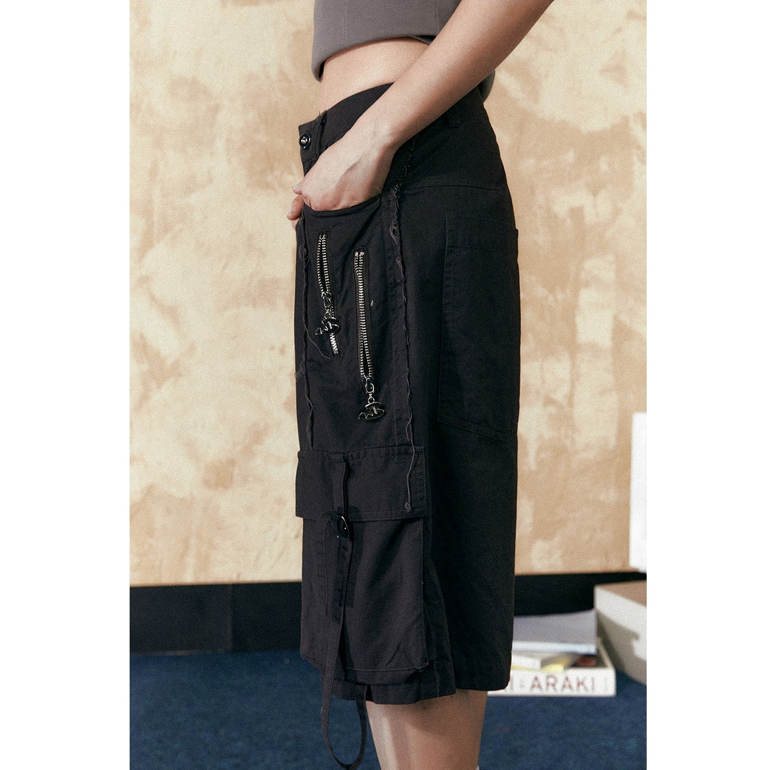 Retro Casual Cropped Loose Cargo Pants EZ129