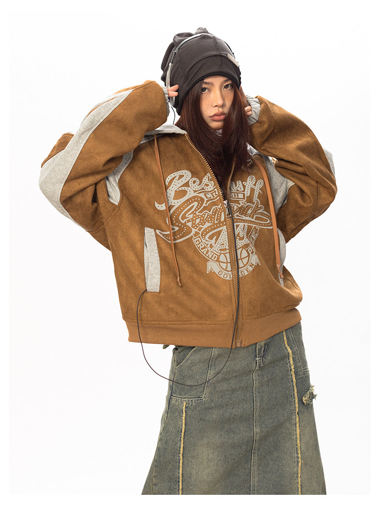 Suede paneled hooded BB7001 