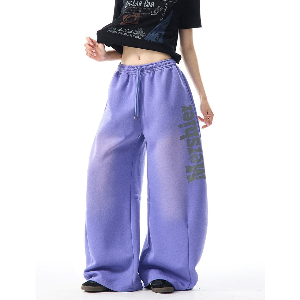 Letter Scimitar Wide-leg Sweat Pants MW9955