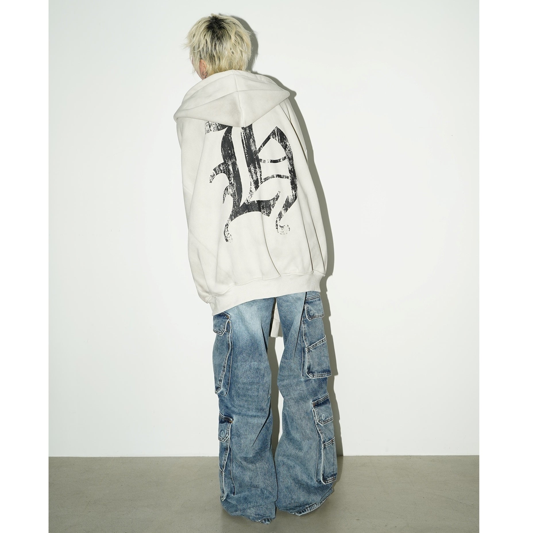 Mud Dyeing Distressed Hooded Sweat MW9806