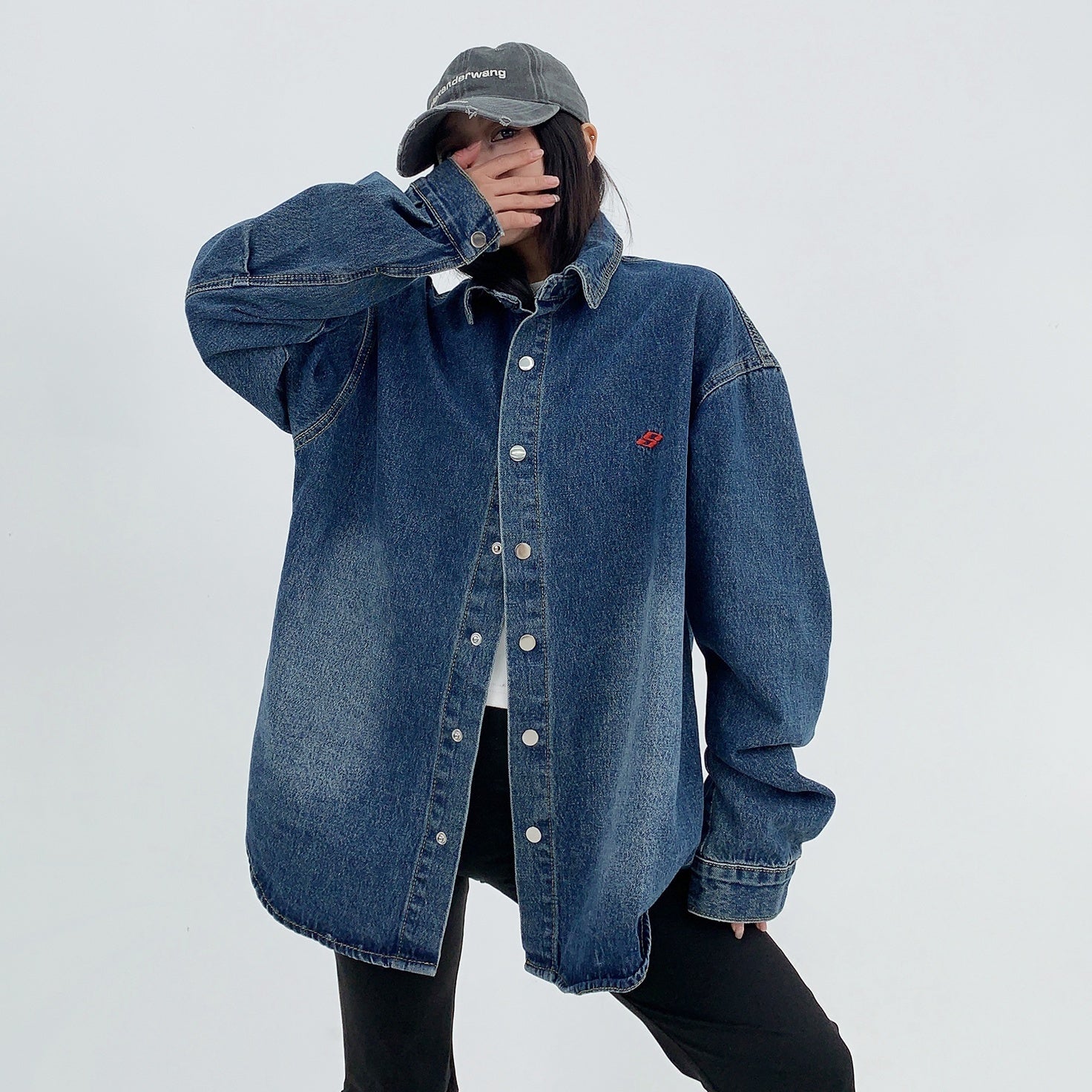 Over Size Wash Denim Shirt Jacket MW9824