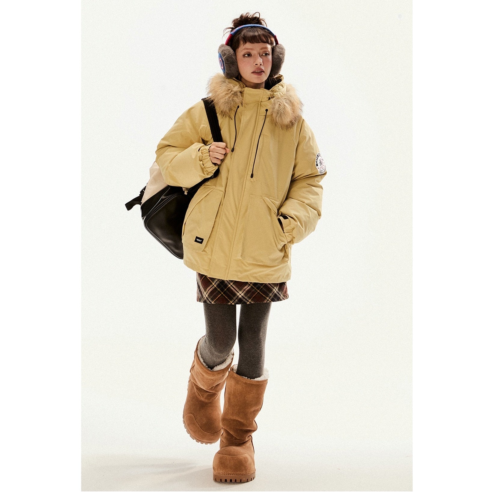 Fur Collar Outdoor Hooded Padded Jacket EZ201