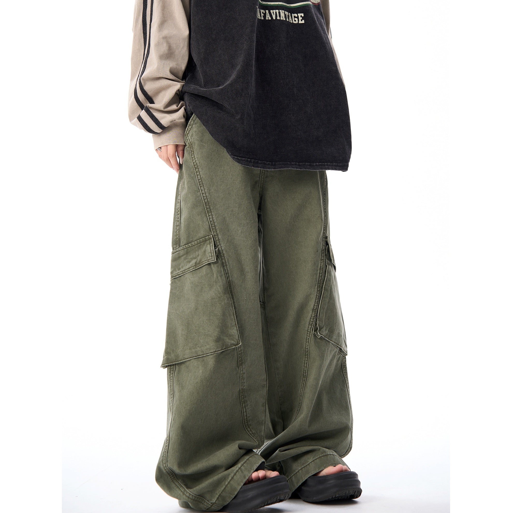 Wash Wide Leg Cargo Pants MW9365