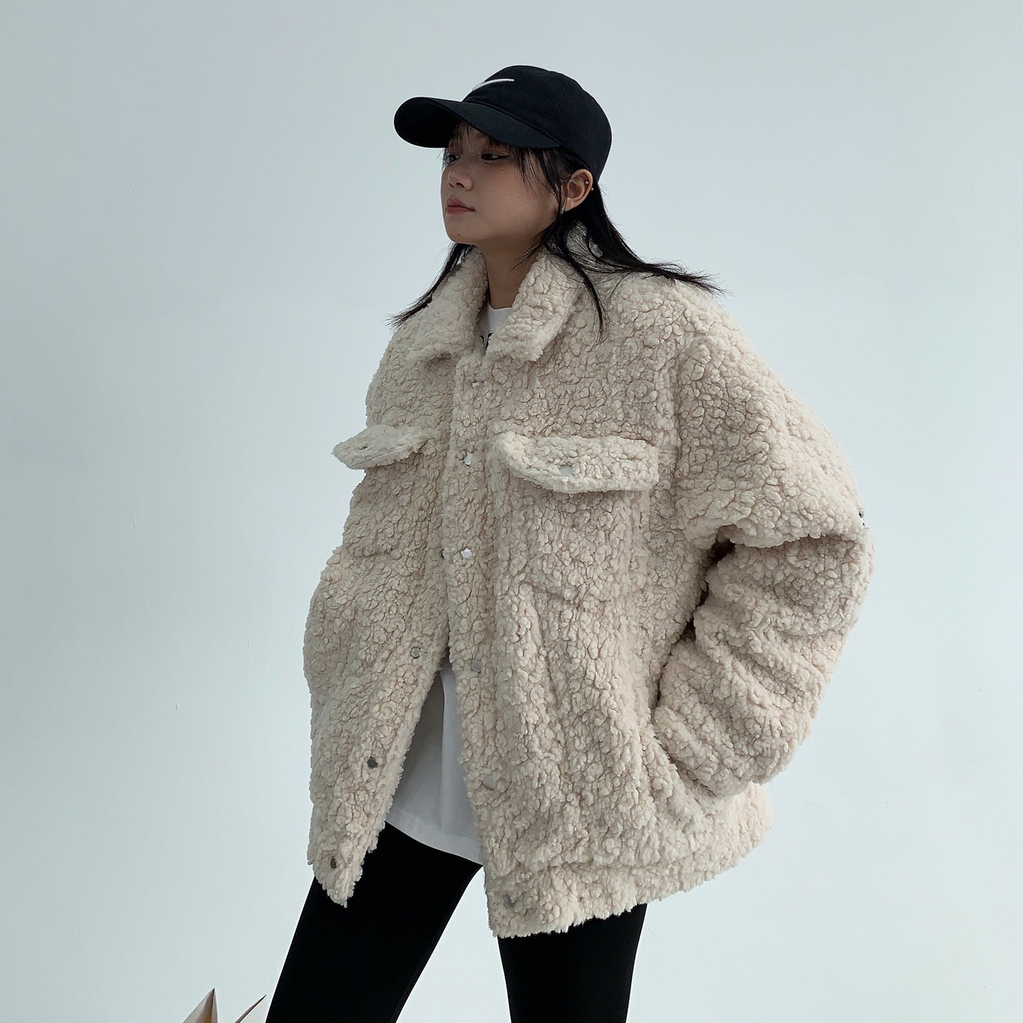 Fake Fur Boa Work Style Thickened Jacket MW9613