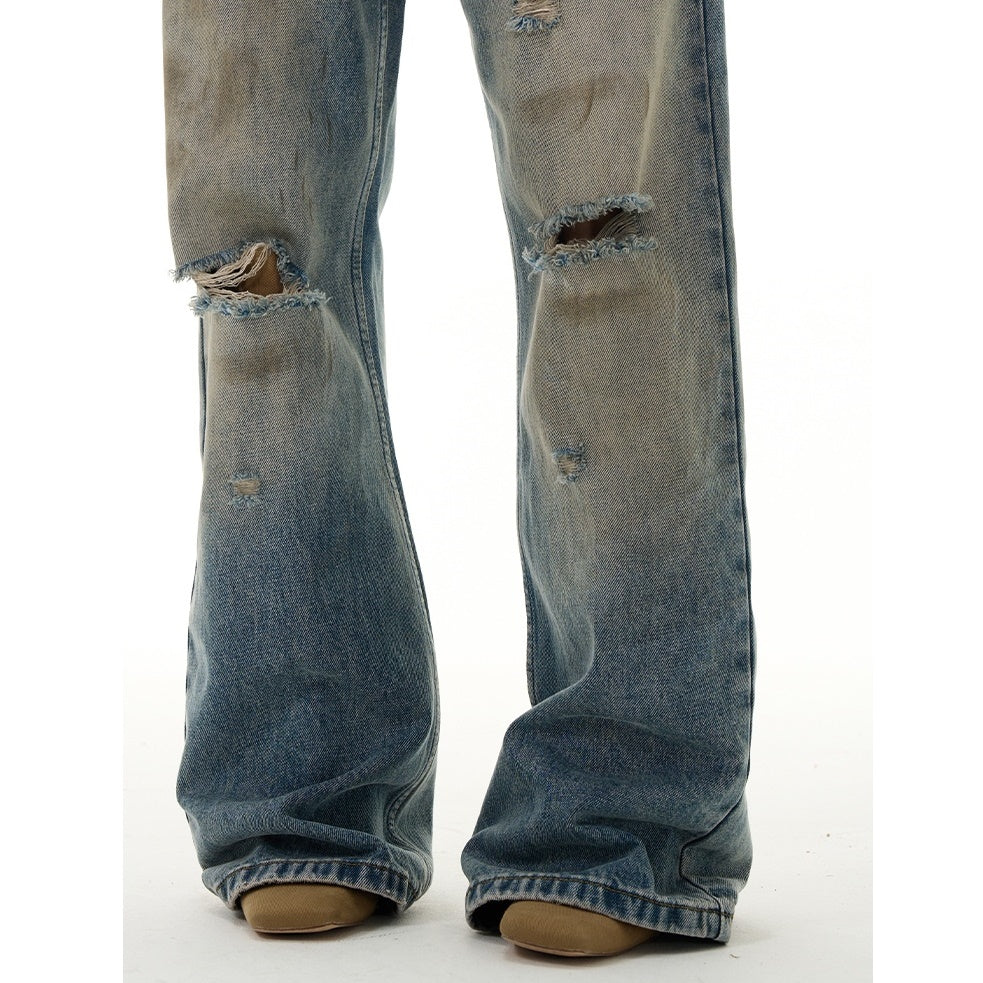 Vintage Style Ripped Bootcut Jeans MW9277