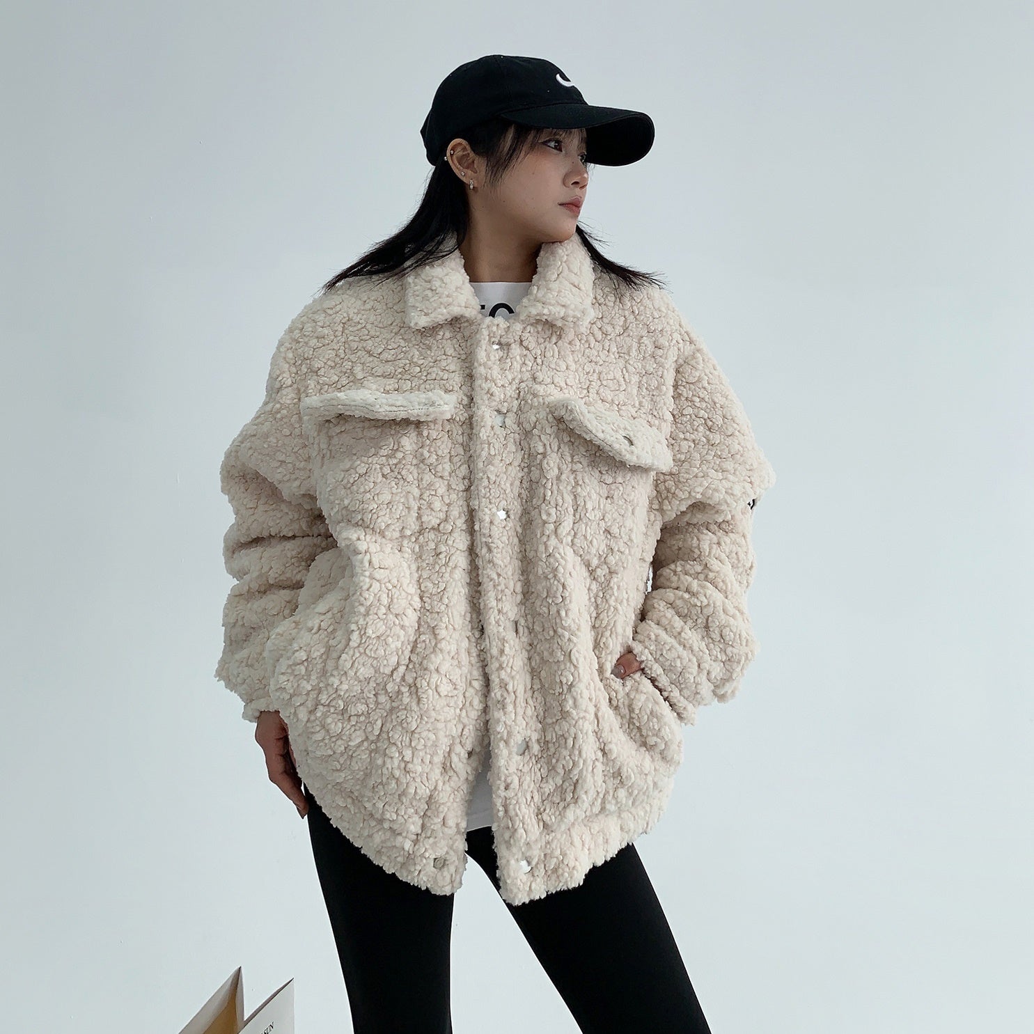 Fake Fur Boa Work Style Thickened Jacket MW9613