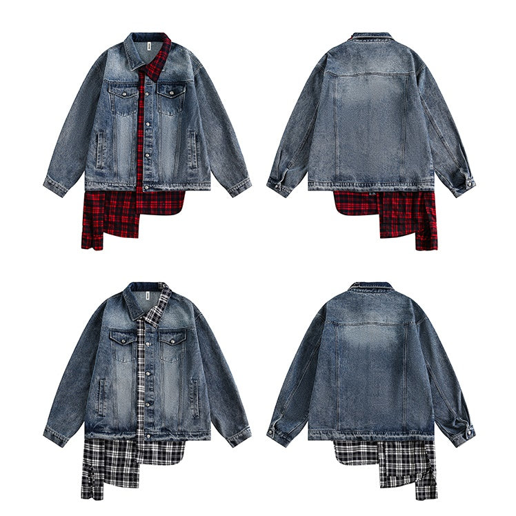 Fake Layered OverSize Denim Jacket MW9448