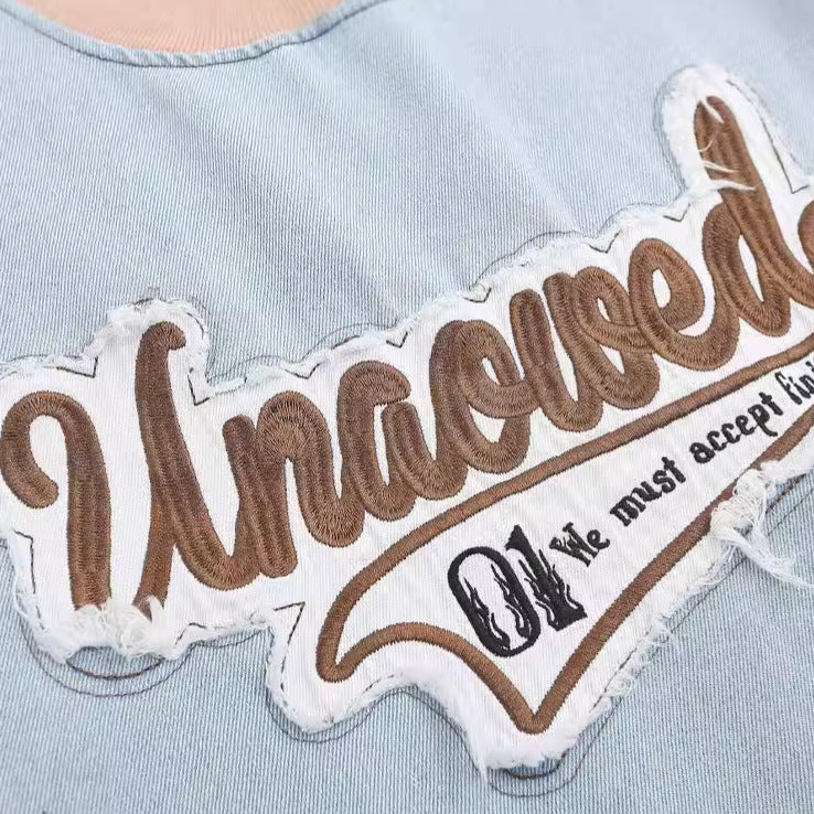 Embroidered Denim T-shirt MW9066