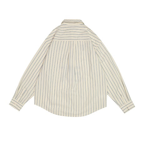 Retro Vertical Stripe Long Sleeve Loose Shirt EZ153