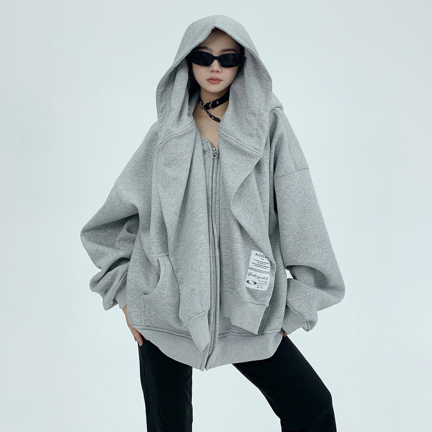 Fake Two Design OverSize Hooded Parka MW9546