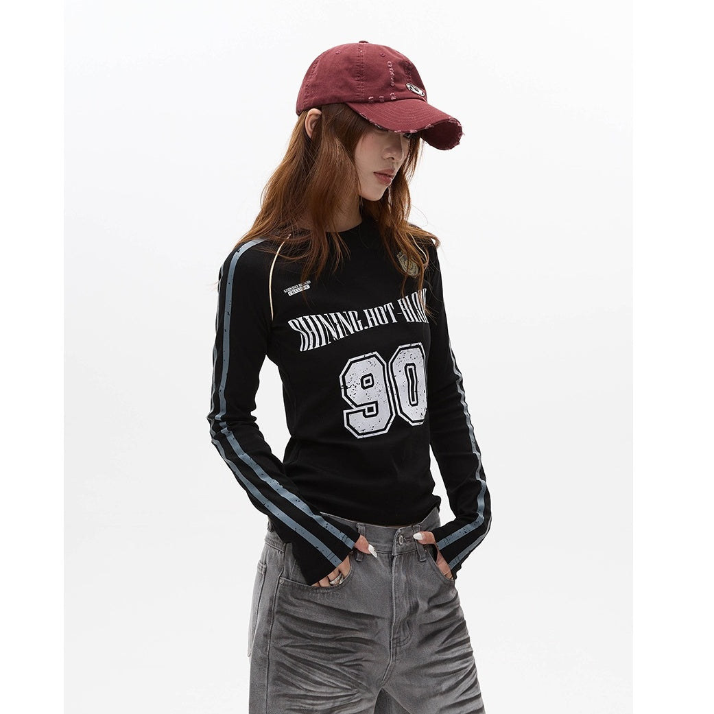 Number Logo Slim Long Sleeve T-shirt MW10106