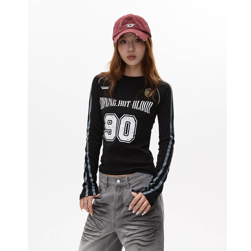 Number Logo Slim Long Sleeve T-shirt MW10106