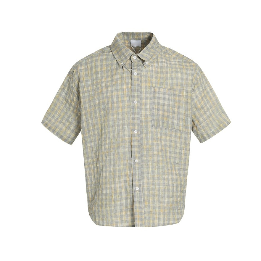 Check Seersucker Short Sleeve Shirt MW10088