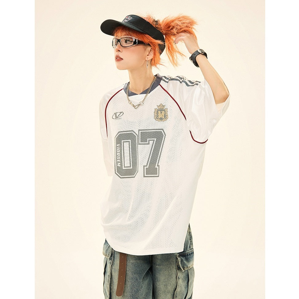 Football Jersey Design Mesh Switching T-shirt MW9270