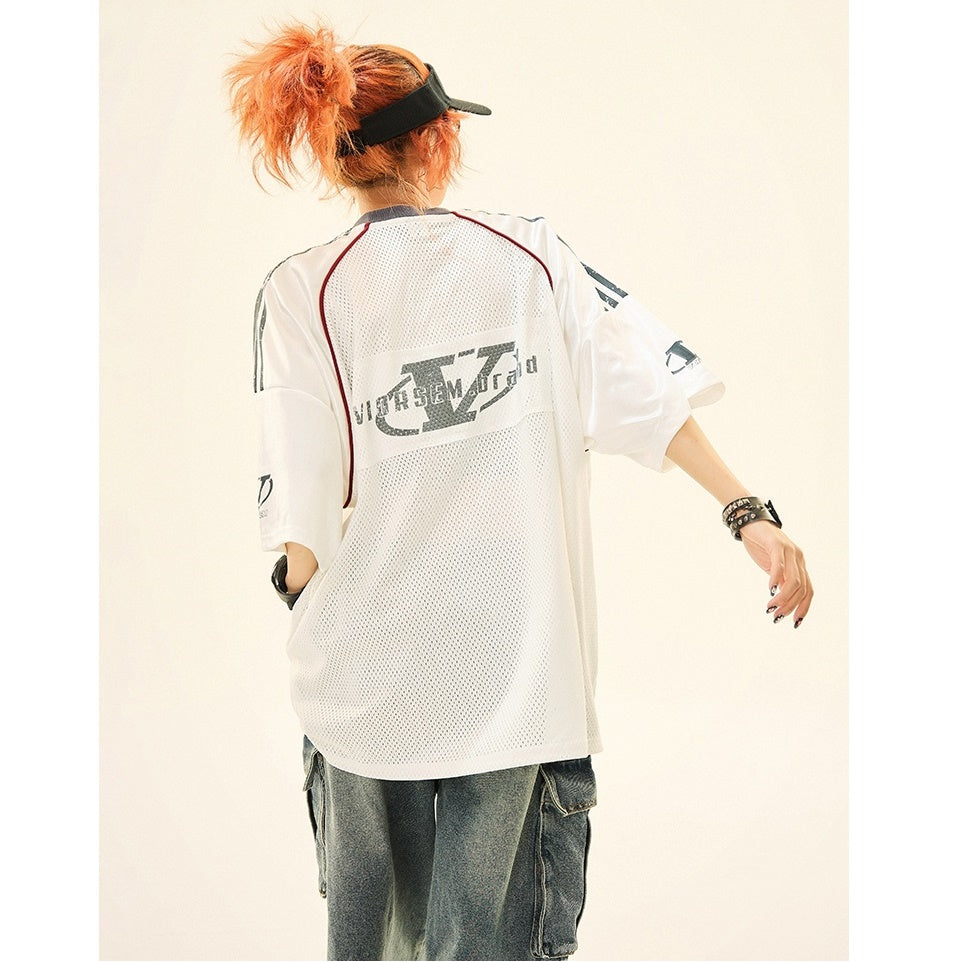 Football Jersey Design Mesh Switching T-shirt MW9270