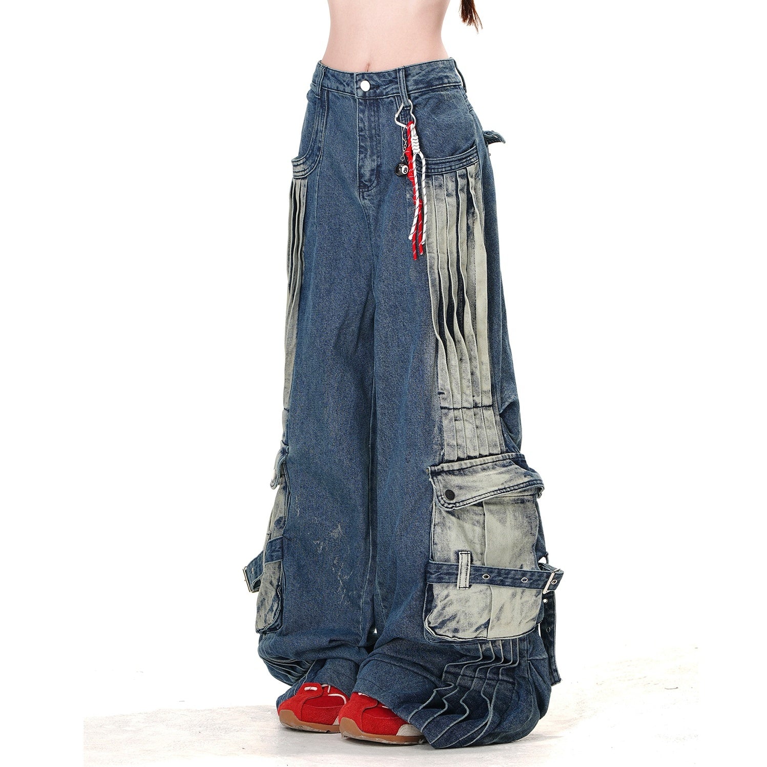 Loose Slouchy Style Cargo Jeans KK2027