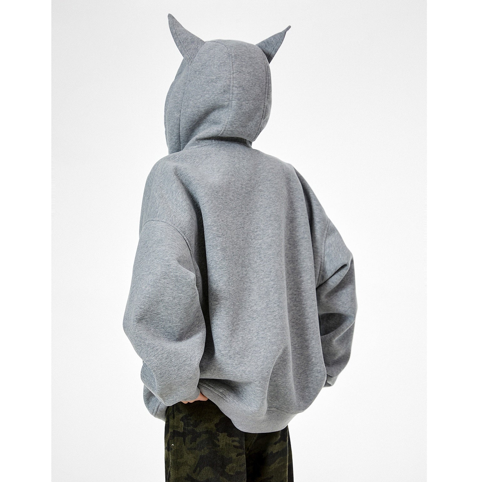 Doberman Ear Hooded ZIP-Up Sweat IC9004