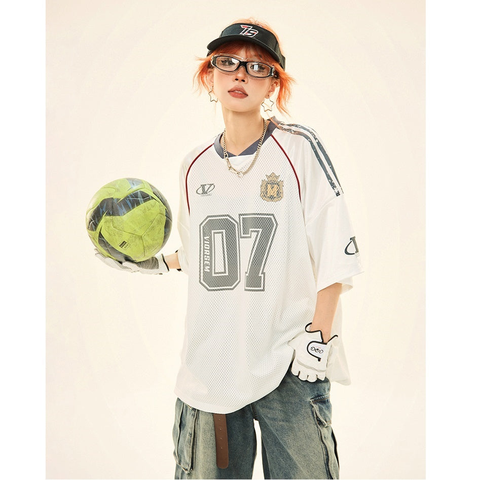 Football Jersey Design Mesh Switching T-shirt MW9270