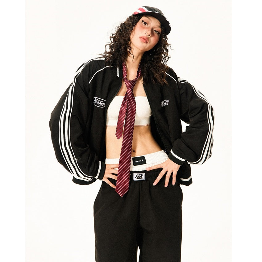 Track Jacket & Side Striped Loose Casual Pants MW9432