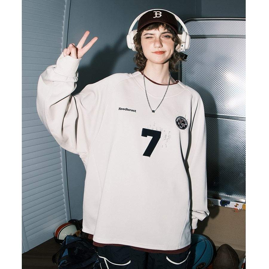 OverSize Sports Style Raglan Sleeve Sweat BT7038