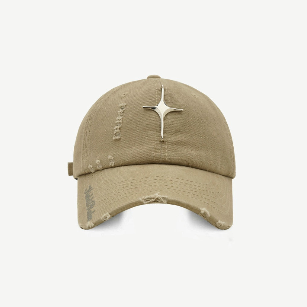 Ripped Cross Star Metal Cap MW10109