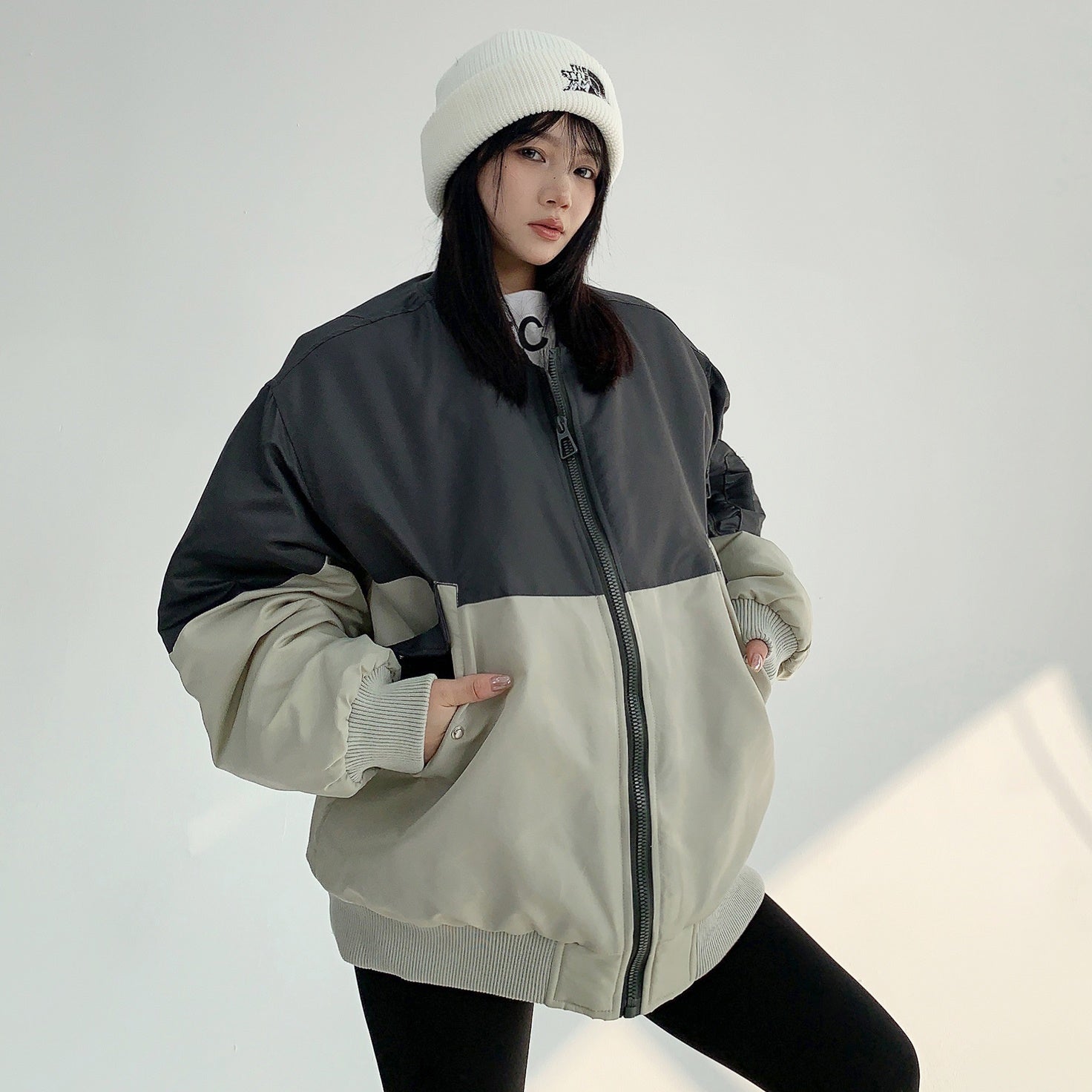 Contrasting Flying Padded Jacket MW9686