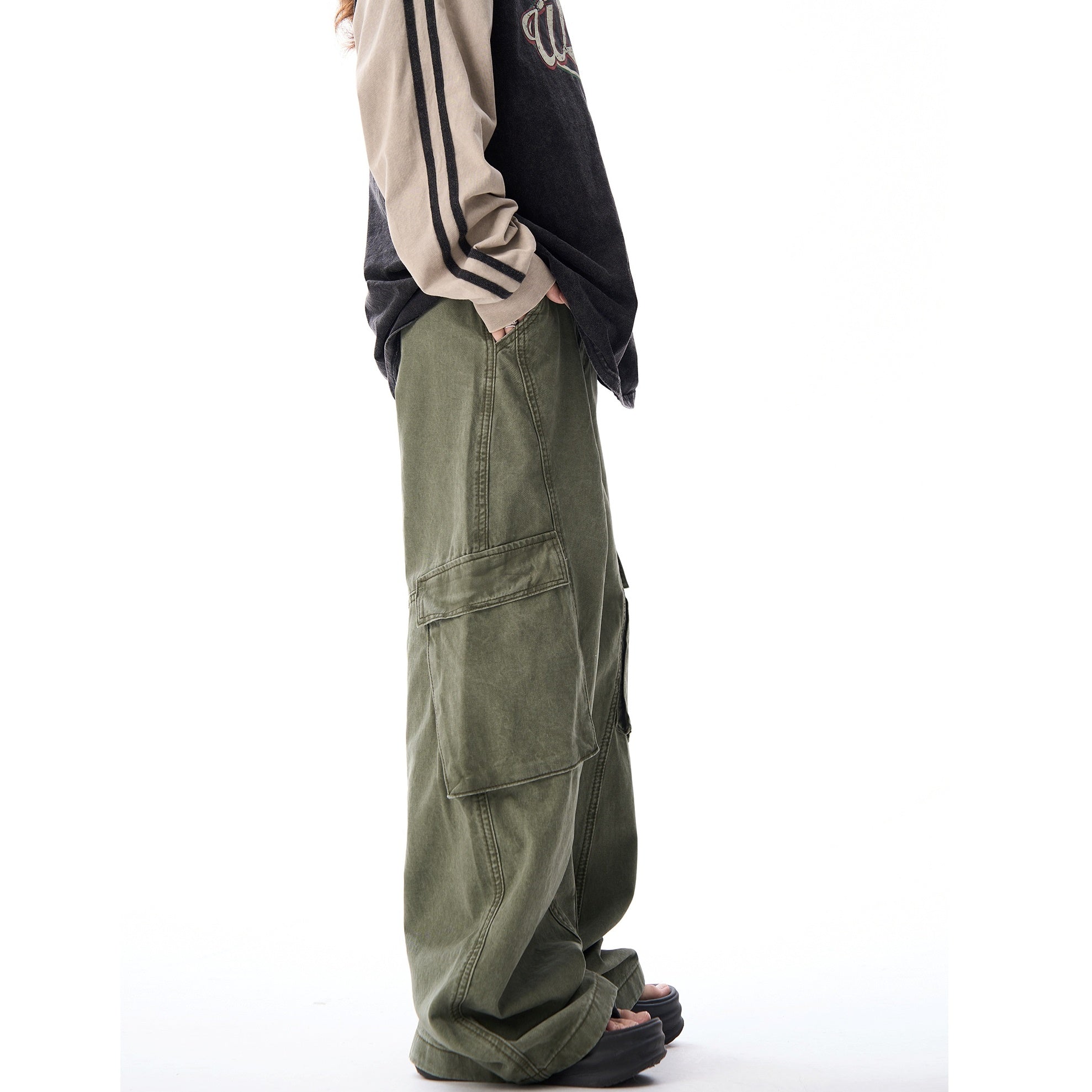 Wash Wide Leg Cargo Pants MW9365