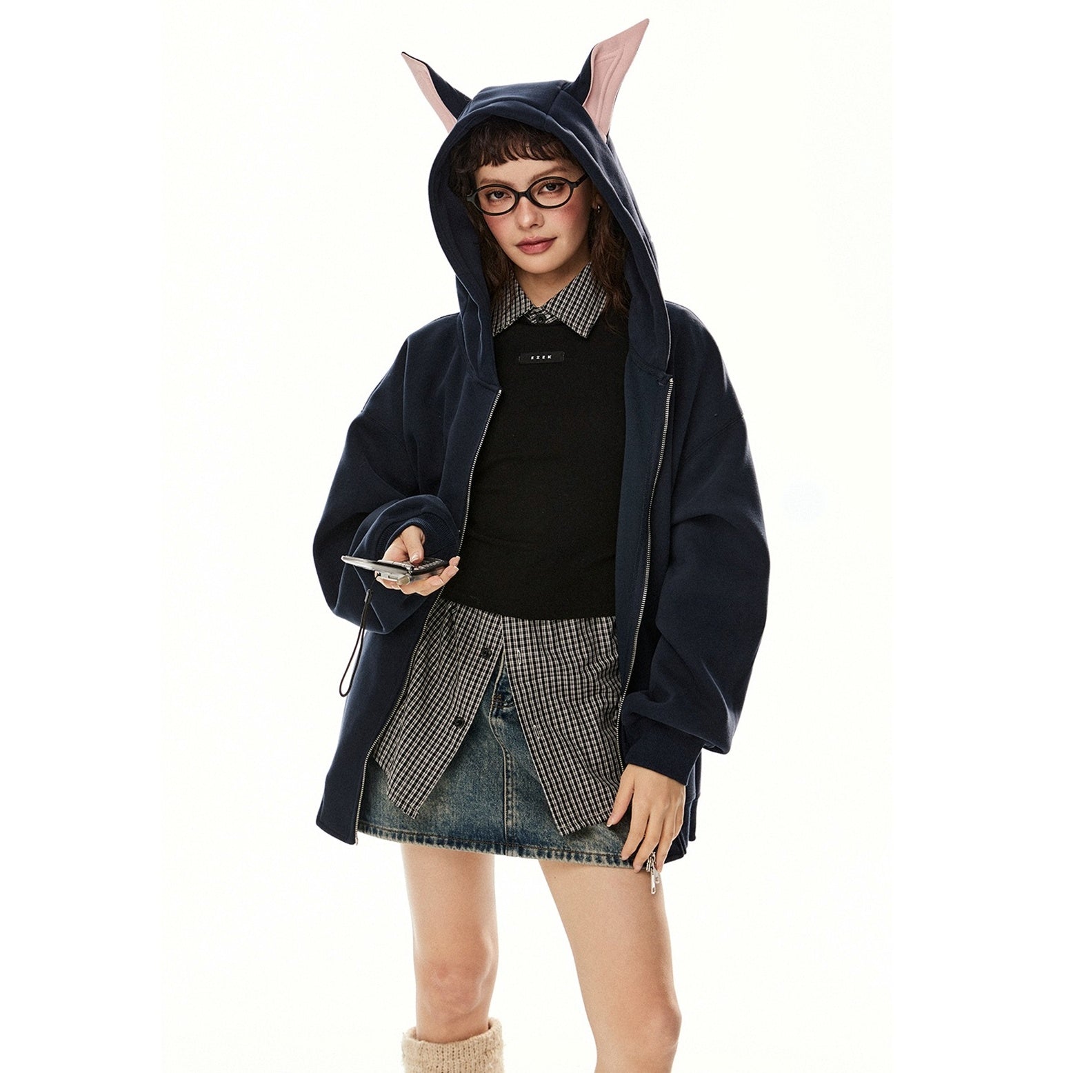 Dog Ears Hooded Sweat Jacket EZ234