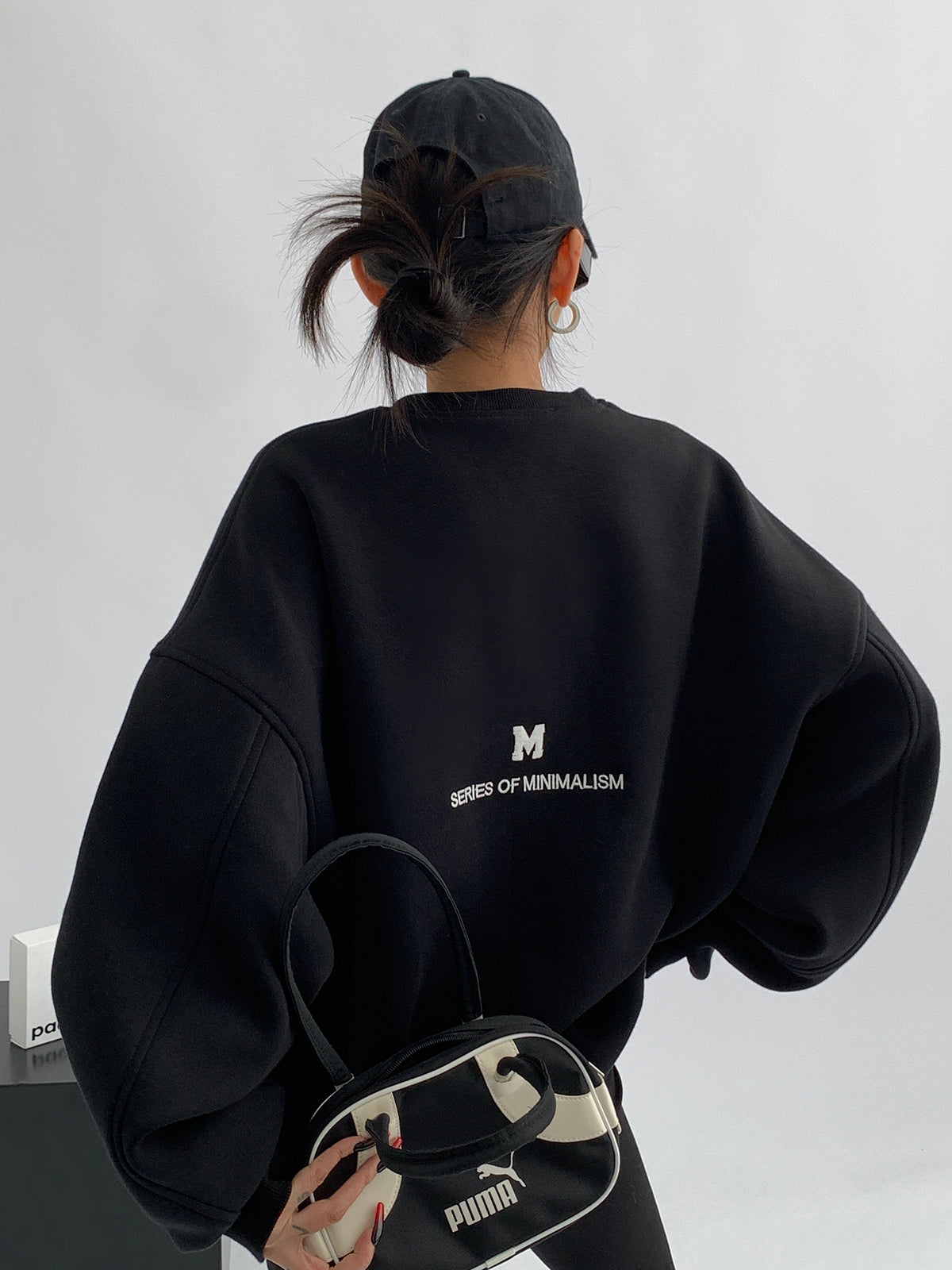 Embroidered composite crew neck sweatshirt AC7014