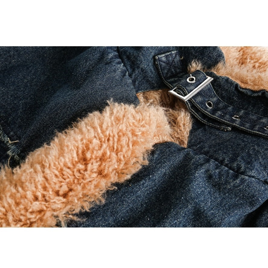 Boa Fur Stitch Denim Quilting Jacket MW9661