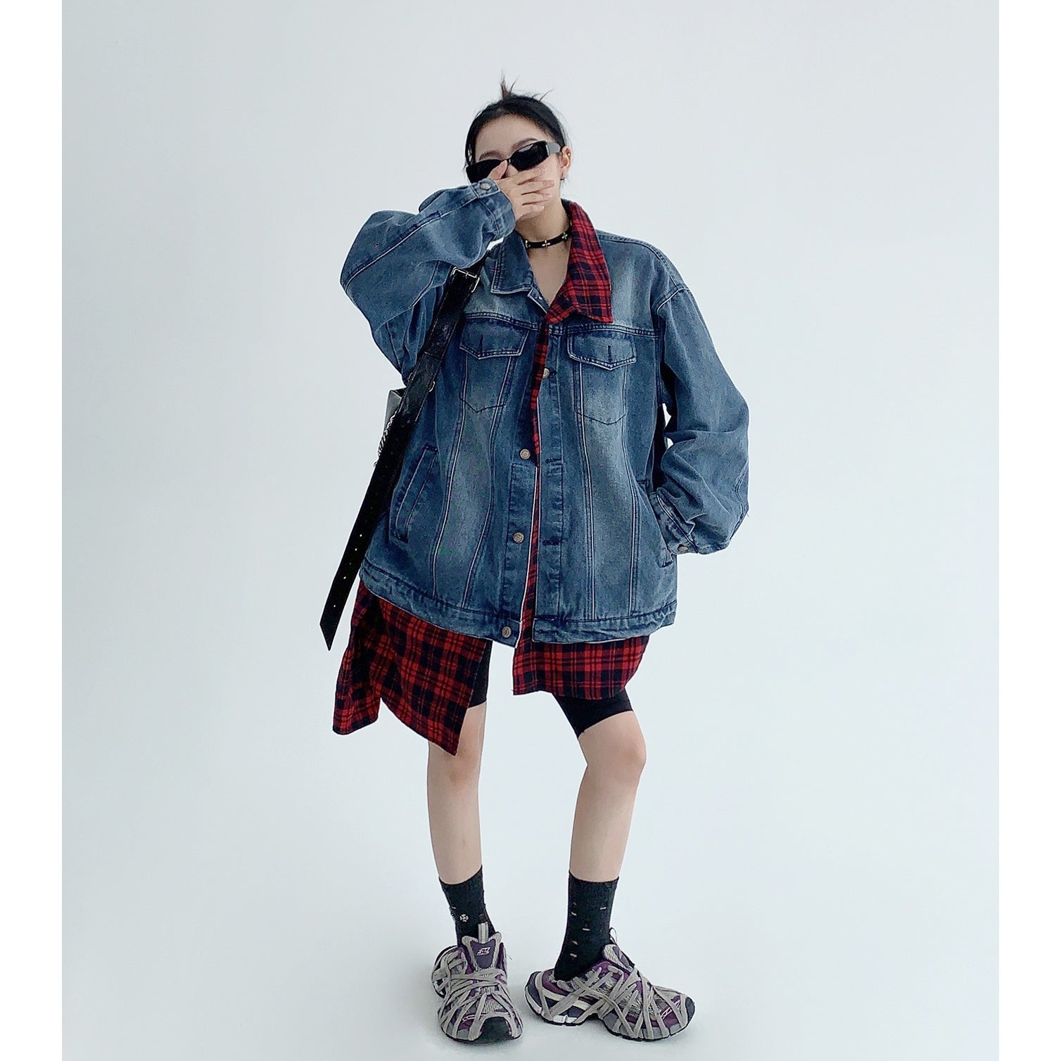 Fake Layered OverSize Denim Jacket MW9448