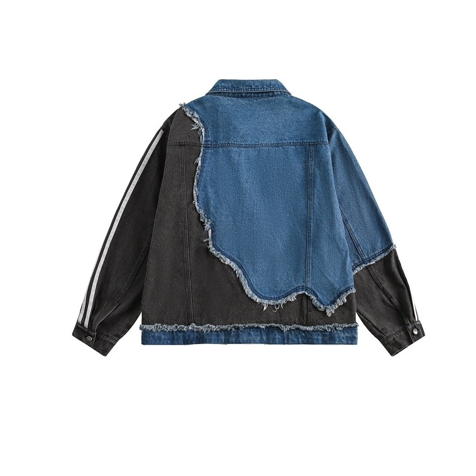 Irregular Stitching Loose Denim Jacket BX001