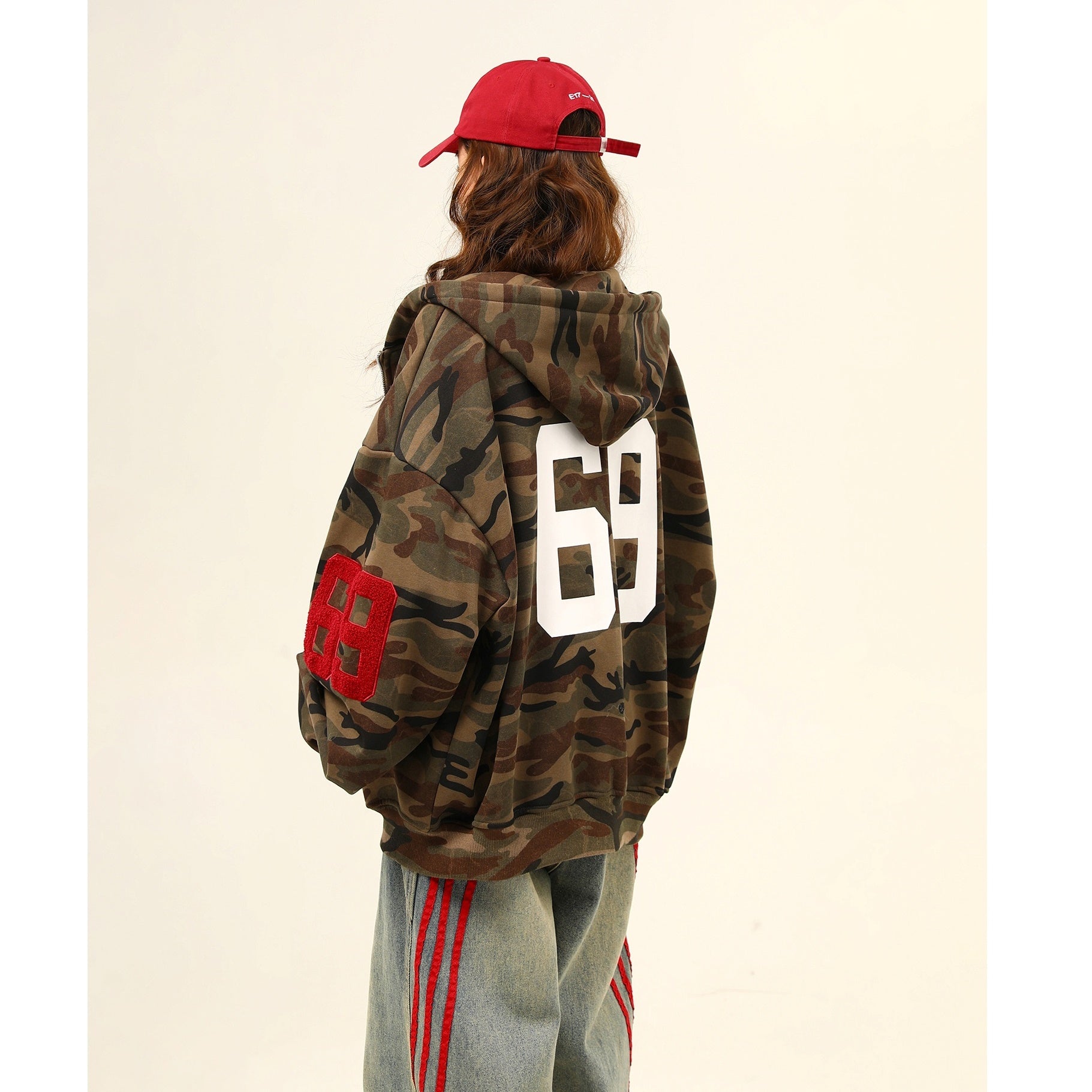 Camouflage Plus Velvet Hooded Sweat Jacket MW9798