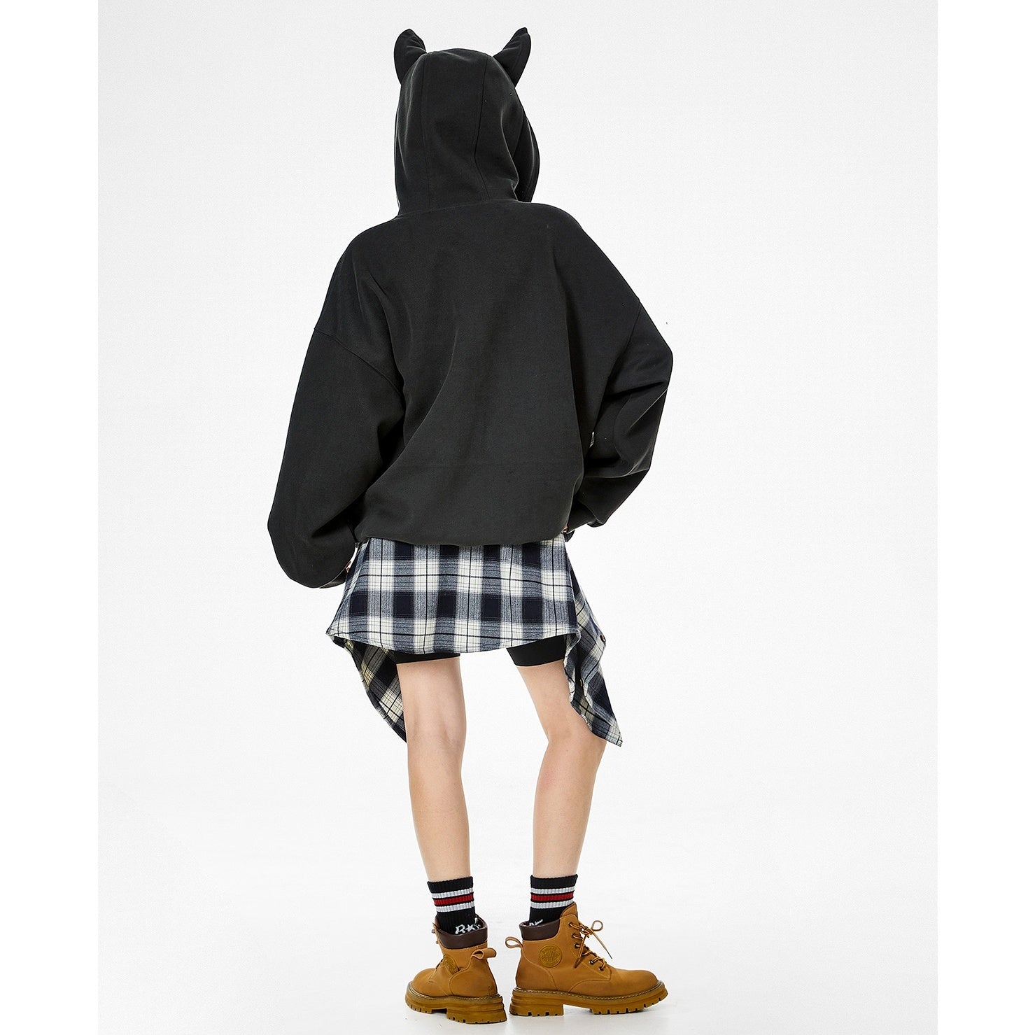 Doberman Ear Hooded ZIP-Up Sweat IC9004