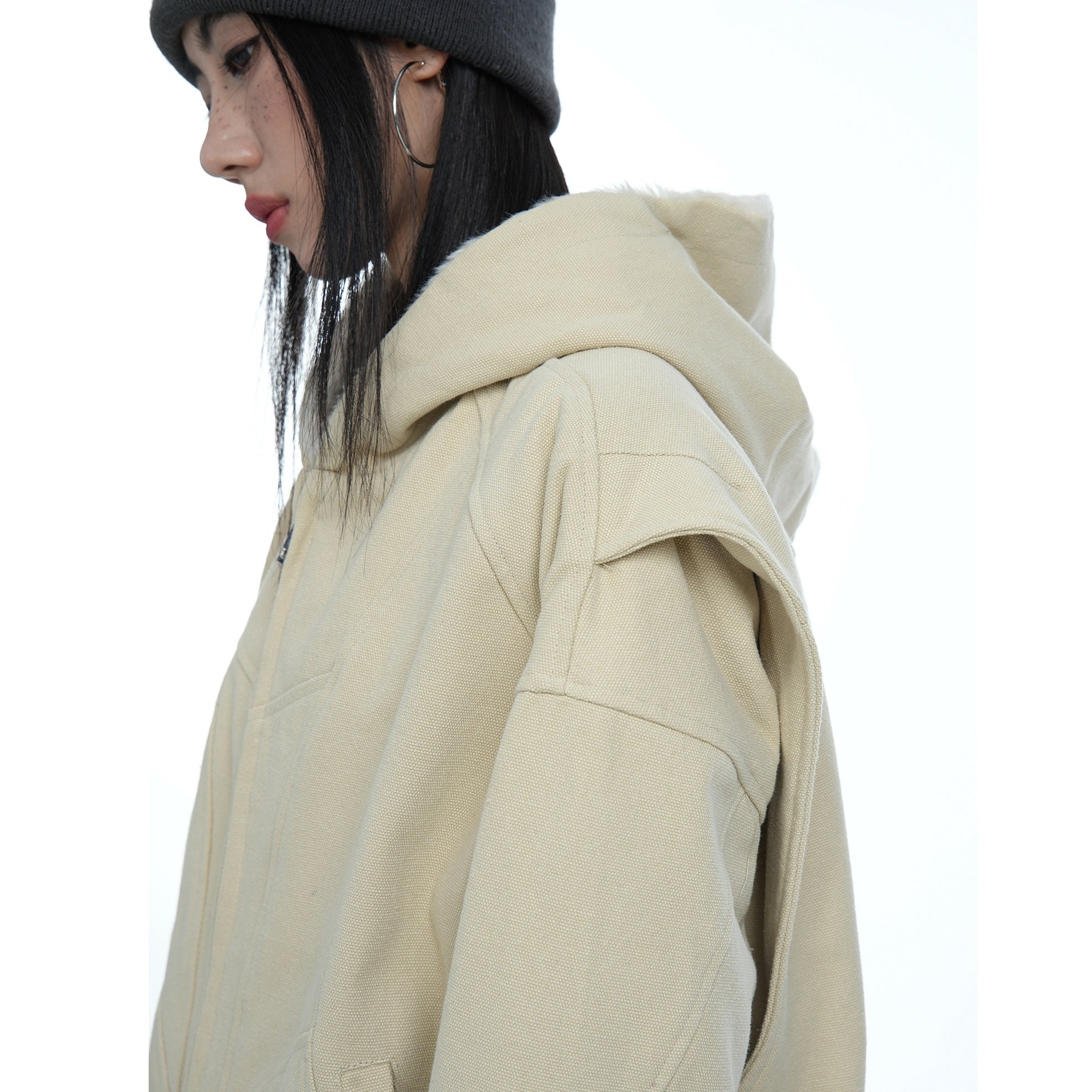 Flange Shoulder Plush Liner Hooded Parka MW9678