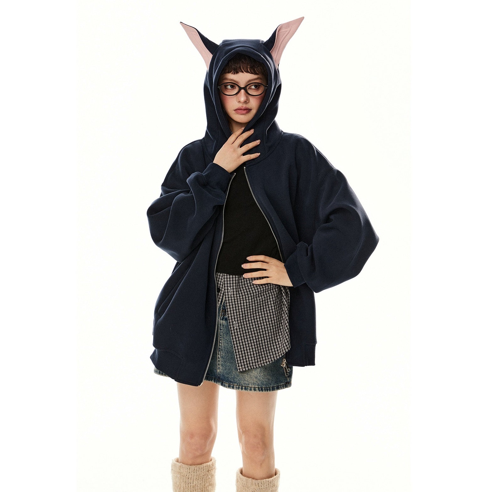 Dog Ears Hooded Sweat Jacket EZ234