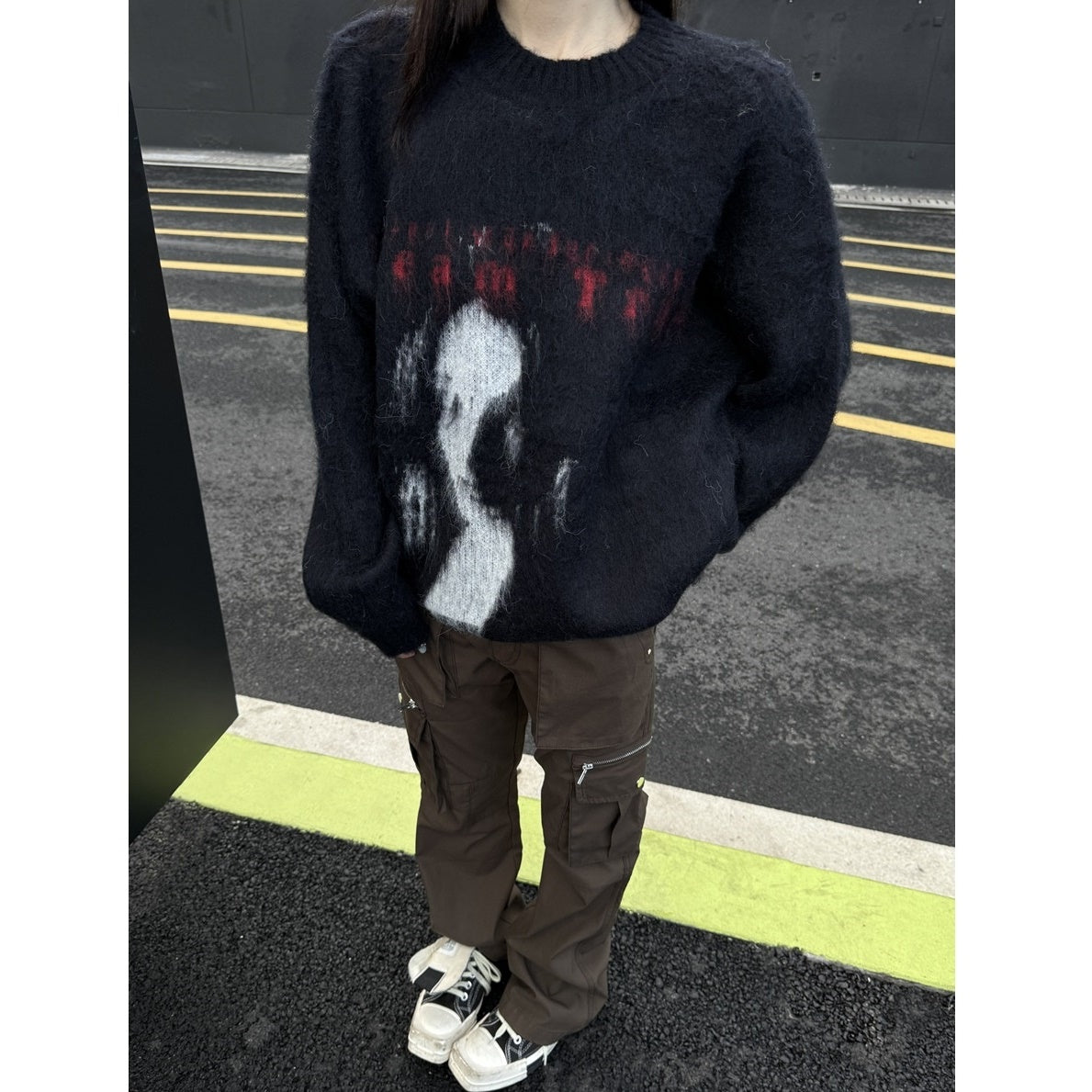 Street Vintage Art Jacquard Sweater MW9577