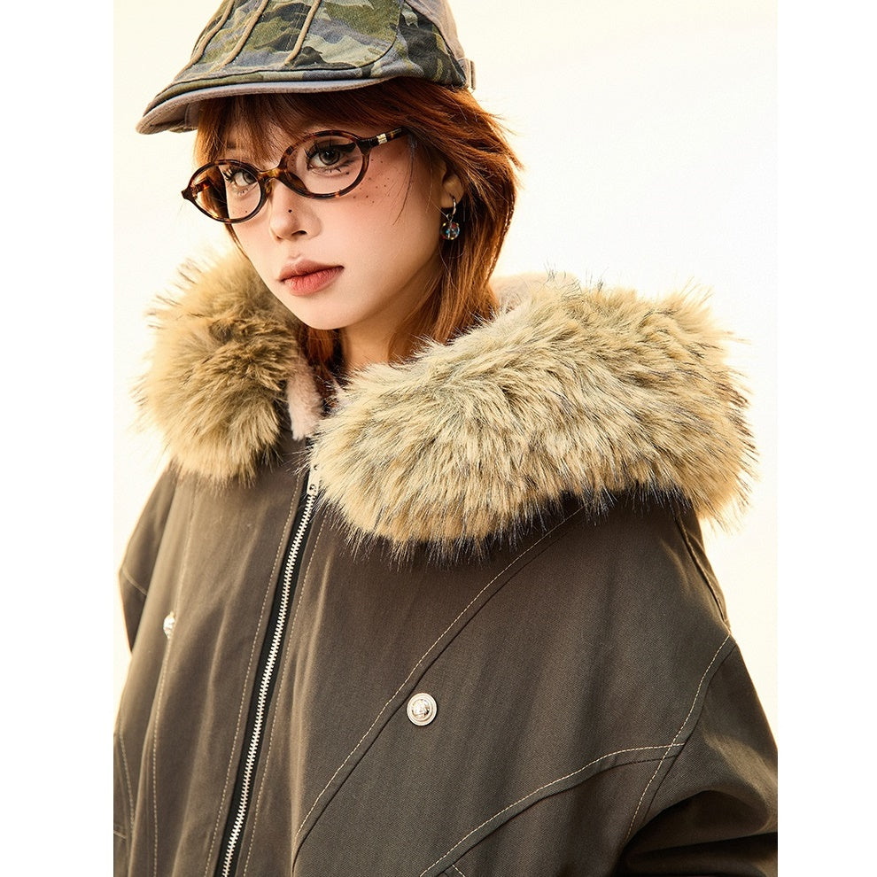 Fur Collar Work Style Hooded Blouson MW9807