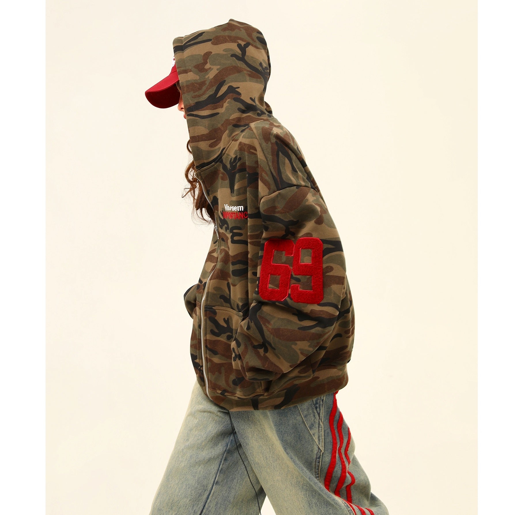 Camouflage Plus Velvet Hooded Sweat Jacket MW9798