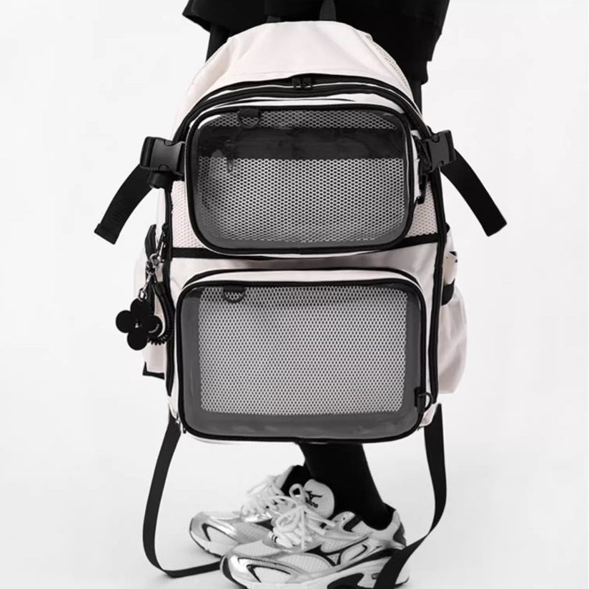 clear pocket pain large backpack BA019
