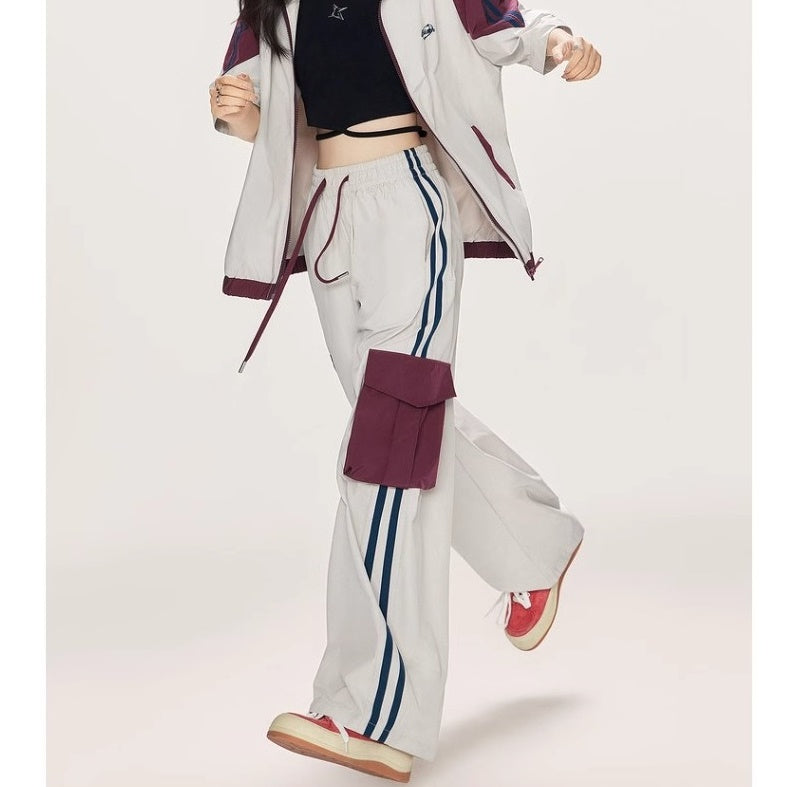Sports Style 2Way ZIP-Up Jacket ＆ Side Line Casual Pants Set-up EP1007