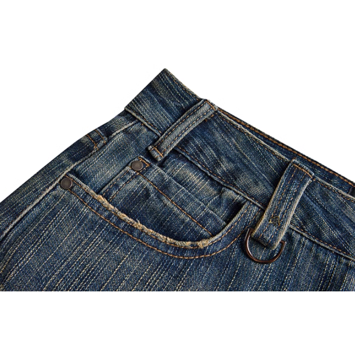 Loose Washed Bermuda Denim Pants ME021
