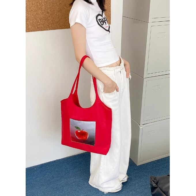 Fruit Print Casual Shoulder Tote Bag BA025