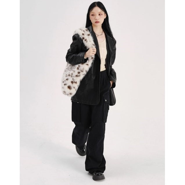 Leopard Plush Furry Tote Bag BA030