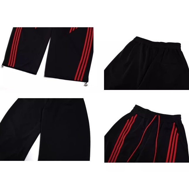 Contrast Striped Spliced Scimitar Sweat Pants BK7035