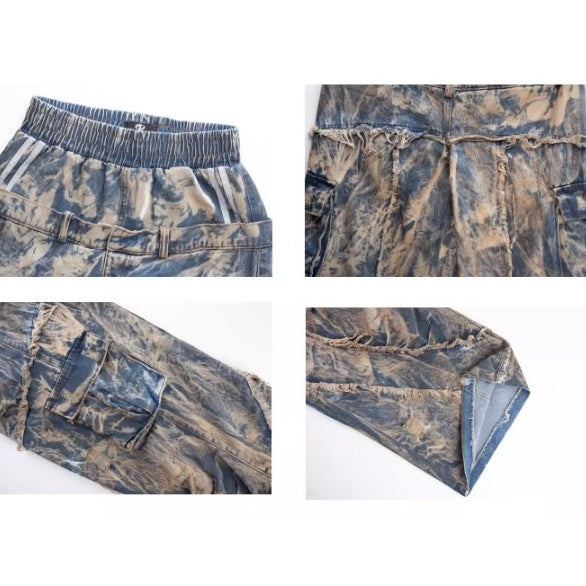 Dirty Dye Died Double Waist Jeans BK7040