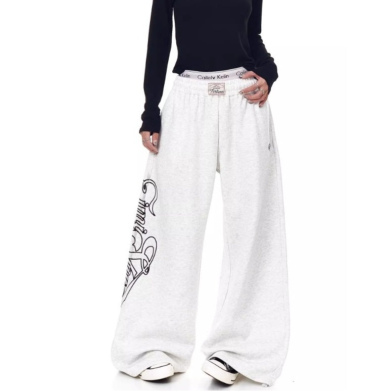 Monogram Print Wide Sweat Pants MW10288
