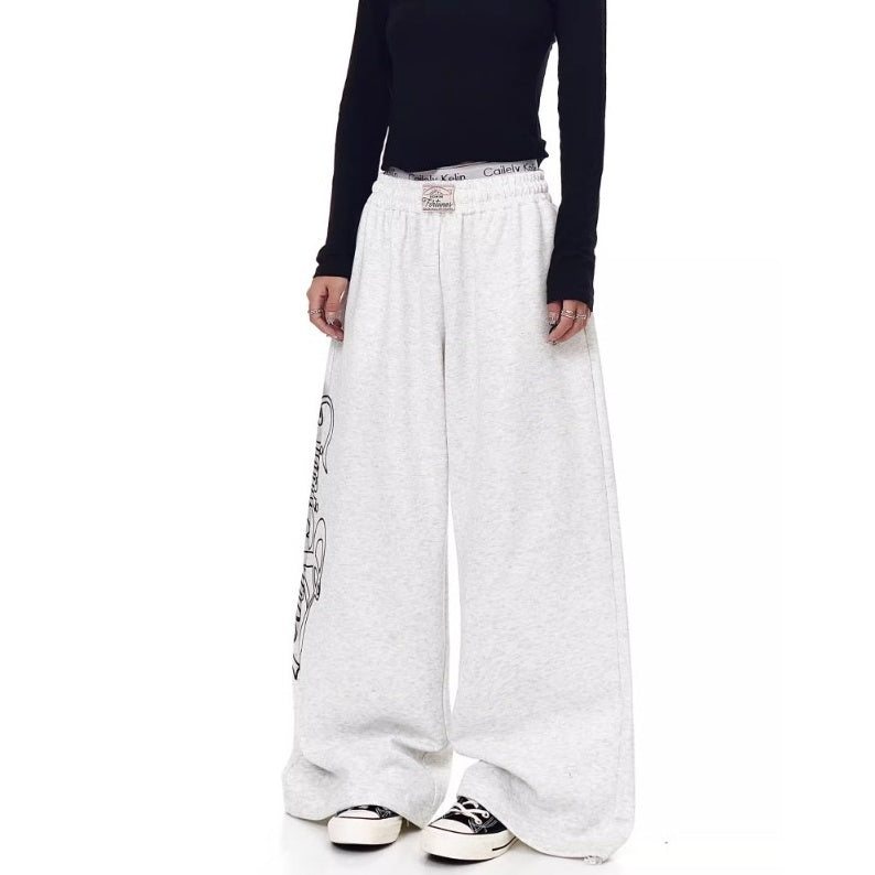 Monogram Print Wide Sweat Pants MW10288